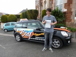 Well done Harry for passing your driving test 1st time with only 2 minor faults . Watch out Eleni he'll be after your car now to take to Woolacombe !!